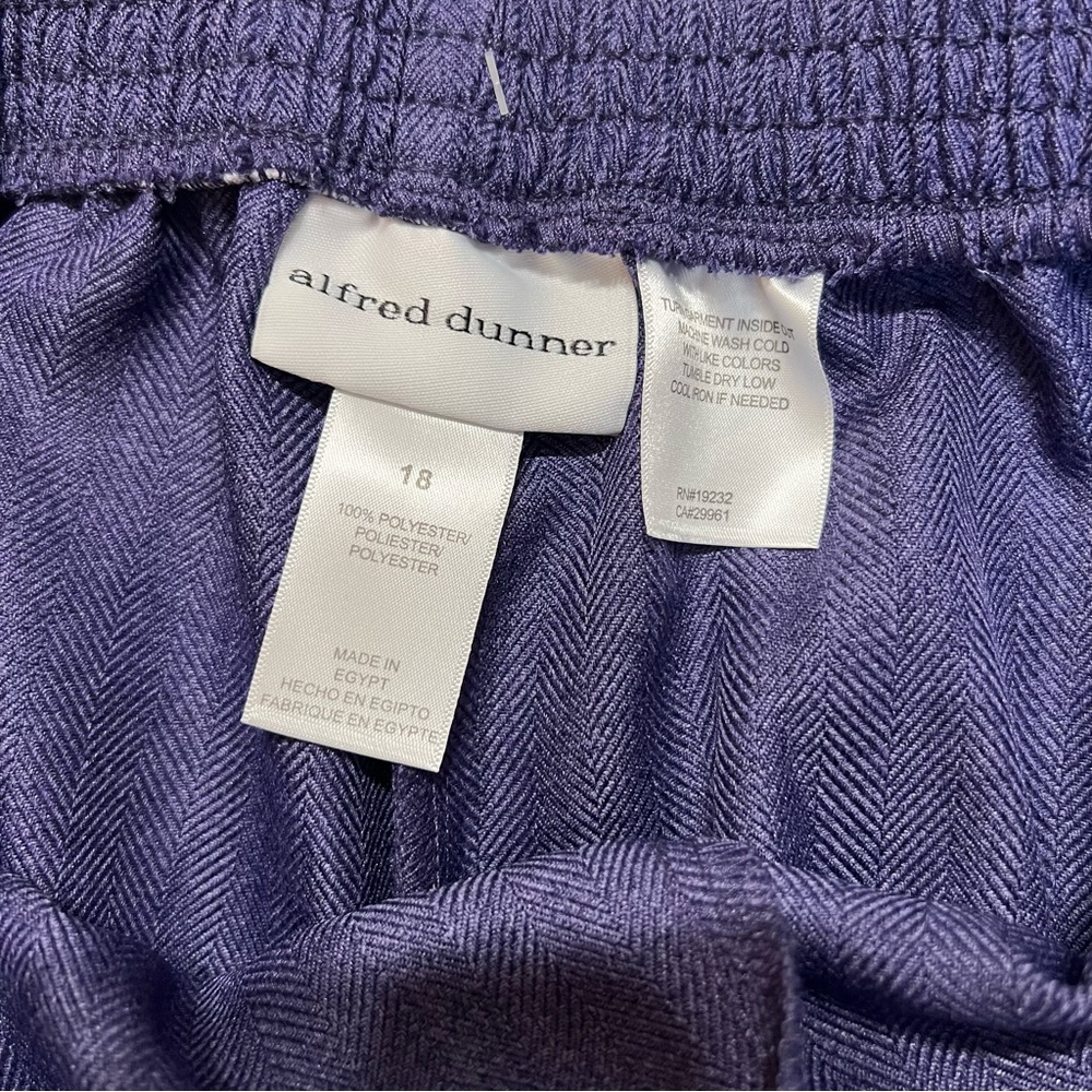 ALFRED DUNNER Tivoli Gardens Pull-On Slacks 88501 Purple Size 18 NWT - Picture 2 of 7